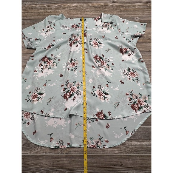 Torrid 1X Floral Blouse High Low Hem Popover Top Coquette Romantic Feminine - Picture 8 of 9